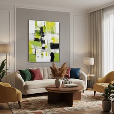 Tablonhazır Dikey Kanvas Tablo Salon Duvar Tablosu Soyut 0007 Yeni Ev Hediyesi Ofis Tablosu