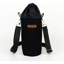 Woodycord El Yapımı Büzgülü Siyah Kot Matara Termos Kılıfı