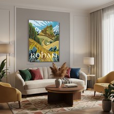 Tablonhazır Dikey Kanvas Tablo Salon Duvar Tablosu Rohan Yeni Ev Hediyesi Ofis Tablosu