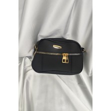 Leaf Accessory Kadın Çantası, Fermuaralı, Elde ve Omuz Askılı, Siyah