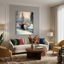 Tablonhazır Dikey Kanvas Tablo Salon Duvar Tablosu Karli Kopru Yeni Ev Hediyesi Ofis Tablosu