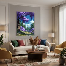 Tablonhazır Dikey Kanvas Tablo Salon Duvar Tablosu Morağaç Manzara Yeni Ev Hediyesi Ofis Tablosu
