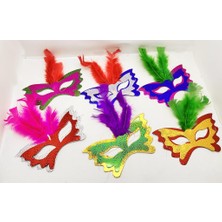 Osense Tüylü Kağıt Parti Venedik Balo After Maskesi 6 Adet