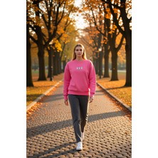 Benerly Kadın Bisiklet Yaka Düşük Kol Nakışlı Regular Kalıp Örme Sweatshirt Fonksiyonel Dayanıklı Şık