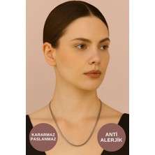 Kayoubi Kadın Antialerjik Suya Dayanıklı Kararmaz Günlük Için Şık Sade Altın Görünümlü Zincir Çelik Kolye