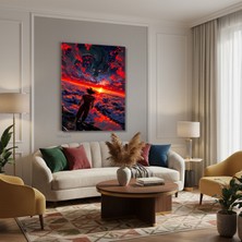 Tablonhazır Dikey Kanvas Tablo Salon Duvar Tablosu Goku Dragon Yeni Ev Hediyesi Ofis Tablosu