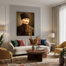 Tablonhazır Dikey Kanvas Tablo Salon Duvar Tablosu Kanvas Atatürk 026 Yeni Ev Hediyesi Ofis Tablosu