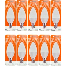 Avarson (10 Adet) Osaka 7W (50W) Sarı Işık (3000K) E14 Duylu (Ince Duy) LED Mum Ampul