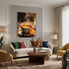 Tablonhazır Dikey Kanvas Tablo Salon Duvar Tablosu Kafeduman Yeni Ev Hediyesi Ofis Tablosu