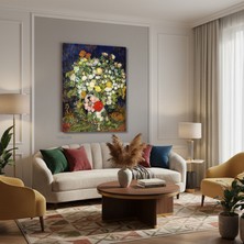 Tablonhazır Dikey Kanvas Tablo Salon Duvar Tablosu Vangogh 59 Yeni Ev Hediyesi Ofis Tablosu