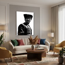 Tablonhazır Dikey Kanvas Tablo Salon Duvar Tablosu Kanvas Atatürk 007 Yeni Ev Hediyesi Ofis Tablosu