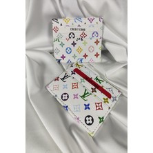 Leaf Accessory Unisex Kartlık Lv Desenli, 1. Sınıf Vinlex Deri, 7 Tane Kart Koyma Cepli