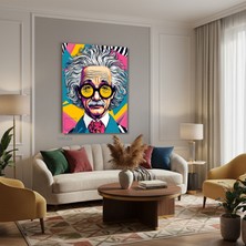 Tablonhazır Dikey Kanvas Tablo Salon Duvar Tablosu Einstain Yeni Ev Hediyesi Ofis Tablosu