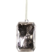 SS Design Yılbaşı Süsü Taş Formunda Dikdörtgen Süs Gümüş 10 cm