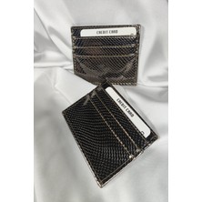 Leaf Accessory Kadın Kartlık Parlak Antrasit, 1. Sınıf Vinlex Deri, 7 Tane Kart Koyma Cepli