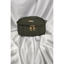 Leaf Accessory Kadın Çantası, Fermuaralı, Elde ve Omuz Askılı, Yeşil