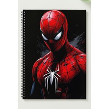 Black-One Örümcek Adam A5 Metal Spiralli Çizgisiz Sert Kapak Örümcek Adam defter
