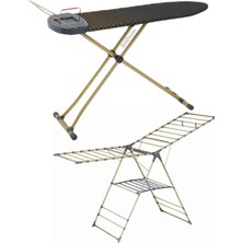 Özbience Smartboard Ütü Masası ve Çamaşır Kurutmalık Seti, Şık Altın Renk