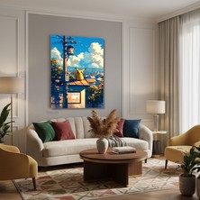 Tablonhazır Dikey Kanvas Tablo Salon Duvar Tablosu Anime Cizim Manzara Yeni Ev Hediyesi Ofis Tablosu