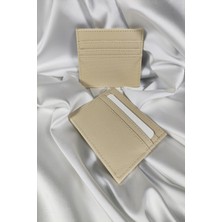 Leaf Accessory Unisex Kartlık Kemik Beyaz, 1. Sınıf Vinlex Deri, 7 Tane Kart Koyma Cepli
