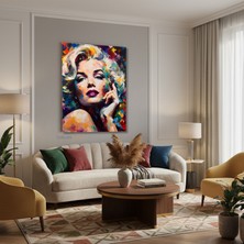 Tablonhazır Dikey Kanvas Tablo Salon Duvar Tablosu Mariliyn6 Yeni Ev Hediyesi Ofis Tablosu