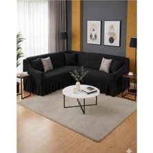 KUTLALE Bürümcük Etekli L Köşe Koltuk Örtüsü, Lastikli, Esnek, Standart 350CM’LI 1 Adet Kılıf