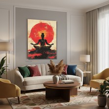 Tablonhazır Dikey Kanvas Tablo Salon Duvar Tablosu Yoga Huzur Yeni Ev Hediyesi Ofis Tablosu