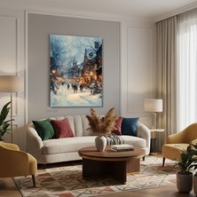 Tablonhazır Dikey Kanvas Tablo Salon Duvar Tablosu Yeniyil Sehir Yeni Ev Hediyesi Ofis Tablosu