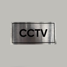 Aluminyum Kapı Isimliği Cctv Yazılı Arkası Yapışkanlı 10X20 cm