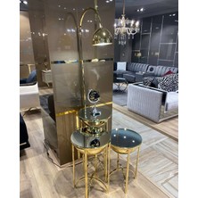 Kreazen Alaz Lambader + 3’lü Sehpa Seti (Gold)