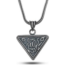 Özcömert Silver Gümüş Allah Yazılı Desenli Cevşen Kolye