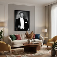 Dikey Kanvas Tablo Salon Duvar Tablosu Kanvas Atatürk 038 Yeni Ev Hediyesi Ofis Tablosu