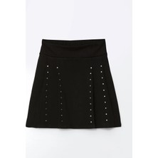 LC Waikiki Lcw Kids Siyah Beli Lastikli Kız Çocuk Etek