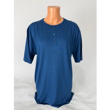 Yaşar Triko Kadın Likralı Bisiklet Yaka Kısa Kollu Yanları Yırtmaçlı Yün Anne Penye Tişört