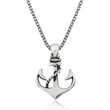 Özcömert Silver Gümüş Deniz Çapası Erkek Kolye