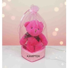 Kamptek Kamp Teknolojisi Hediyelik Pembe Tül Kese Tasarım Kalp Ayıcık Anahtarlık Doğum Günü Özel Gün Hediyelik
