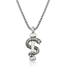 Özcömert Silver Gümüş Yılan Erkek Kolye