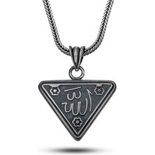 Özcömert Silver Gümüş Çiçek Motifli Allah Yazılı Cevşen Kolye