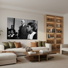 Tablonhazır Yatay Kanvas Duvar Tablosu Ataturk Sinifta Salon Tablosu Ofis Tablosu Yeni Ev Hediyesi Dekorasyon