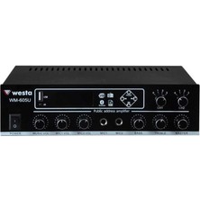 Westa WM-605U Usb-Bluetooth 2 Bölgeli 2 Mikrofon Girişli 100 Watt Trafolu Anfi