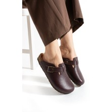 Mycorni Unisex Sabo Anatomik Doğal Mantar Tabanlı Kapalı Hakiki Deri Terlik