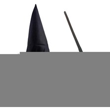 Skygo Harry Potter Siyah Şapkası Harry Potter Gözlüğü Harry Potter Asası 3 lü Set