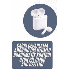 Shopwave 2025 Model Çağrı Cevaplayabilen Bluetooth Kulaklık Beyaz Dokunmatik Kontrol