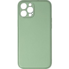 Eco Port Iphone 12 Pro Kılıf Coco Deri Silikon Kapak - Açık Yeşil