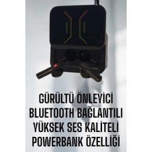 Shopwave Powerbankli Bluetooth Kulaklık Yüksek Ses Kaliteli Kablosuz