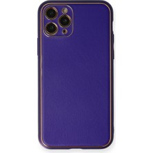 Eco Port Iphone 11 Pro Kılıf Coco Deri Silikon Kapak - Mor