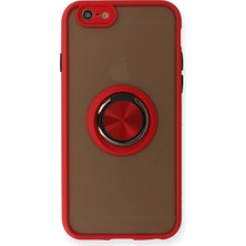 Eco Port Iphone 6 Kılıf Montreal Yüzüklü Silikon Kapak - Kırmızı