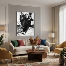 Tablonhazır Dikey Kanvas Tablo Salon Duvar Tablosu Salıncakta Atatürk Yeni Ev Hediyesi Ofis Tablosu