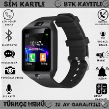 Belirtilmemiş Btk Kayıtlı DZ09 Akıllı Saat 1,54 inç Ekran Android Sim Kartlı Kadın Erkek Sesli Görüşme Özelliği