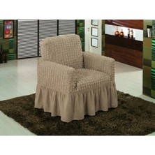 KUTLALE Bürümcük Tek Kişilik Koltuk Kılıfı, Berjer Örtüsü, Lastikli, Esnek, Etekli (1 Adet)